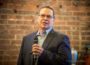 Mahaska County Supervisor Mark Groenendyk speaks at Eggs and Issues on Saturday morning.