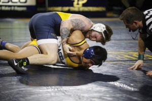 Graceland won 32-21 over William Penn this week in a dual home meet. (photo by Denis Currier)