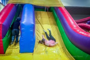 Inflatables were just one part of the various activities at a winter carnival hosted by Central United Methodist Church.