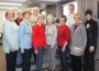 The Mahaska Health Hospital Auxiliary recently donated a new commercial grade rehabilitation treadmill for use in the cardiac rehabilitation portion of Mahaska Health cardiopulmonary services. Pictured with the treadmill from left to right are: Volunteer Coordinator Kim Langfitt; Auxiliary Board Members Carole Comstock, Sharon Palmer, Becke Arnold, Sherill Helm, Janet Masterson and Lorraine Blom; Mahaska Health CEO Kevin DeRonde; Auxiliary Board Member Judy Lewis; and Cardiac Rehab Nurse Renee Edgar