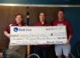 Bank Iowa donated $10.00 for every home 3 Pointer for Oskaloosa Boys & Girls Basketball. In the picture is James Feudner, Bank Iowa Regional President, Gary Gordon is President of Booster Club, and Chris Roach is Booster Club VP.
