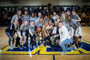 The William Penn Women's Basketball Team after winning the conference tournament 2019.