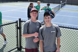 The doubles team of Cade Snakenberg and Colton Stout qualified for State (photo by Tiff Snakenberg)