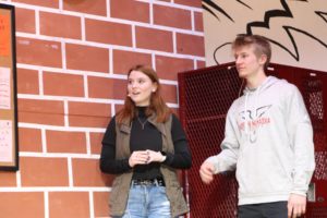 Gabriella (Emily Sampson) and Troy (Matthew Goemaat) bring Disney’s “High School Musical” to the North Mahaska High School Auditorium this weekend. The production will be performed Friday and Saturday, March 12-13 at 6:30 p.m. (submitted photo)
