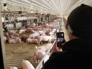 Mike Jackson virtually hosts an elementary class room to his swine facility as part of 'Ag in the Classroom.'