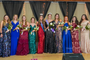 The Queen and her Court at the Southern Iowa Fair & Exposition Monday night. Trisha Van Donselaar was crowd as Queen for 2021.