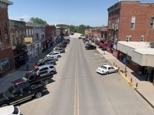Downtown Columbus Junction, Iowa, on June 23, 2021. (Lyle Muller/IowaWatch)