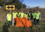 OMS Student Council Members pose after cleaning up portions of Highway 63 as part of the Adopt-a-Highway program the middle school is volunteering for this year.