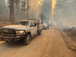 Fire Ops while fighting a wildland fire near Lake Tahoe. (photo by Dan Hoy)
