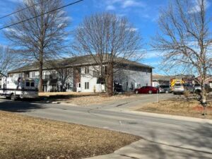 On February 8, 2023, at approx. 11:02 a.m., Officers of the Oskaloosa Police Department were dispatched to a traffic crash in which a vehicle had left the roadway and struck an apartment building in the 800 block of 15th Ave E. (submitted photo)