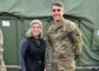 Oskaloosa Police Officer and Iowa Army National Guard member was greeted by Senator Joni Ernst. (Oskaloosa Police Department)