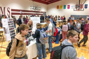 Students at Oskaloosa Middle School learn more about the professions in their community during career day.