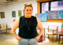 Lauren Terrell in the gallery at Studio Osky.