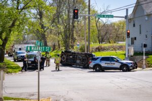 A vehicle accident at North Market and C Ave in Oskaloosa.