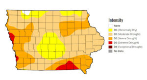 Virtually all of the state is suffering from drought or is abnormally dry. (Graphic courtesy of U.S. Drought Monitor)