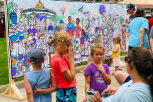 There were many activities for almost everyone at Art on the Square Saturday, including a coloring wall that allowed young artists a chance to express themselves.