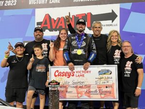 Jake Swanson celebrates his Corn Belt Clash $12,000 payday