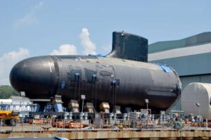 The bow section of the USS Iowa. (Iowa commissioning committee photo.)