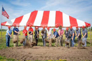 Representatives of EVOLVE Hospitality and the City of Oskaloosa kicked off the construction of a new entertainment complex in Oskaloosa on Wednesday.