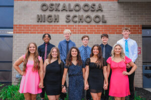 Back row: JT Baker, Cam Cassens, Reed Peterson, Karter Flaherty, Gus BunnellFront row: Lydia Van Veldhuizen, Reese Milburn-Van Wyk, Evelyn Adam, Sarah Phillips, Kassie Johnson