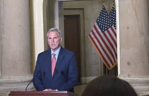 U.S. House Speaker Kevin McCarthy at a press conference on Tuesday, Sept. 12, 2023, in the U.S. Capitol. (Photo by Ariana Figueroa/States Newsroom)