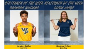 Men's cross country runner Brandon Williams (Jr., Fountain, Colo., Civil Engineering) and women's golfer Olivia Lange (Jr., Buckeburg, Germany, Business Management) have been named the Statesmen of the Week for the week of September 18-24, presented by Gardner-Collier Jewelry.