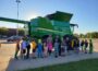 It was a beautiful, sunny morning at the Oskaloosa Elementary School for 150 third graders to see the combine that area farmer Jerry DeBruin with DBGL Inc. brought to the school.