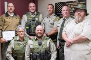 Mahaska County Sheriff's Reserves and Posse members that received a 5-year certificate of service.