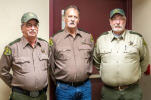 Mahaska County Sheriff's Reserves and Posse members that received 30-year and 40-year certificates of service.