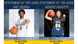 Men's basketball player Jaz Farrell (Sr., Miramar, Fla., Undecided) and women's basketball player Mercer Roberts (Sr., Myrtle Beach, S.C., Wellness and Recreation) have been named the Statesmen of the Week for the week of November 13-19, presented by Gardner-Collier Jewelry.