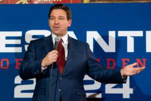 Florida Governor Ron DeSantis during a December 2023 campaign stop.
