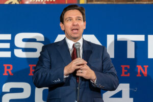 Florida Governor Ron DeSantis during a December 2023 campaign stop.
