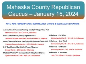 Mahaska County Caucus locations for 2024