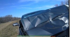 A screen capture from dash cam video from the Oskaloosa Police Department.