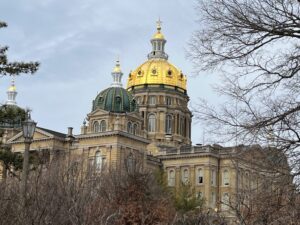 The Iowa Capitol as seen Feb. 7, 2024. (Photo by Kathie Obradovich/Iowa Capital Dispatch)