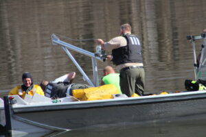 A submerged vehicle, initially spotted by an individual boating in the area, was retrieved in a joint operation involving the Sheriff's Office, Ottumwa Fire, and Deran's Towing and Recovery. Inside, authorities found the body of a deceased male, whose identity has yet to be disclosed. The case is currently under investigation, and the body has been sent to the Iowa Office of the State Medical Examiner for further examination.