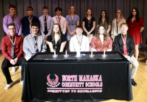 RD Keep/NM Communications

Nine new members were inducted into the North Mahaska Honor Society March 14. Pictured are front row current members: Andy Knockel, Benjamin Bunn, Lucy Gipple, Carson Doak, Katie Fogle and Clay Thompson. Back row new members: Jack Kelderman, Trenton Hol, Brayden Veiseth, Ben Yang, Breckyn Schilling, Riley Doonan, Sierra Meyers, Jocelyn Van’t Sant and Stacia Dunnick.