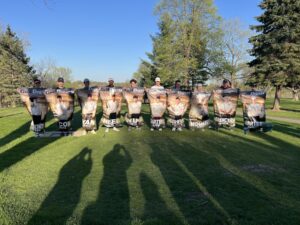 The senior banners were up for their final regular season tournament at Edmundson and the guys showed up to play and got 2nd place beating some really good teams. There were 16 teams competing with 96 total golfers. They shot a season low 319 finishing tied with Pella Christian but won the tiebreaker.