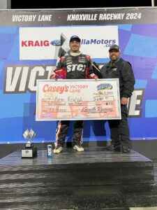 Aaron Reutzel won the opener at Knoxville Saturday