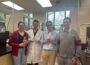 (From left) Kajol Tonk, Chao Meng, Yi-Yu Wang and Aaron Sadow, along with other members of their team, are working together to convert plastic waste to fuels and chemicals. (Photo by Brooklyn Draisey/Iowa Capital Dispatch)