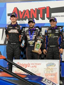 Friday's USAC Podium: Daison Pursley (3rd), Justin Grant (1st), Brady Bacon (2nd)