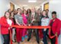 Mahaksa Healthcare Teams, Chamber of Commerce Members and Dr. Pargulski, ready to cut the ribbon