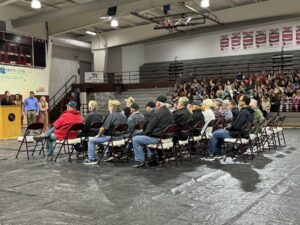 Veterans were honored by students from Oskaloosa during a ceremony on Tuesday in recognition of Veterans Day 2024. (photo provided)