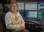 Tisha Kelderman sits at her console this past week. She is the dispatcher who answered the phone during this authors heart attack, being that calm voice during a stressful time.