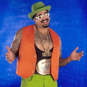 The Godfather, a World Wrestling Entertainment (WWE) Hall of Fame Inductee, Intercontinental Champion and Tag-Team Champion. The Godfather is also known as Papa Shango, The Goodfather, Kama and Kama Mustafa.