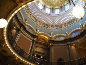  The rotunda in Iowa Capitol as seen May 8, 2025. (Photo by Robin Opsahl/Iowa Capital Dispatch)