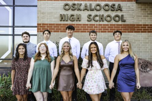 Back row: (Left to right) Deacon Cox, Mason Beane, Linus Morrison, Chad McDonald-Playle, Holden Braundmeier Front row: (Left to right) Josie Adam, Kara Harman, Sadie Blommers, Kobie Criss, Vivian Bolibaugh