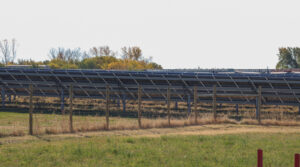  A small solar field in Boone. (Photo by Cami Koons/Iowa Capital Dispatch) 