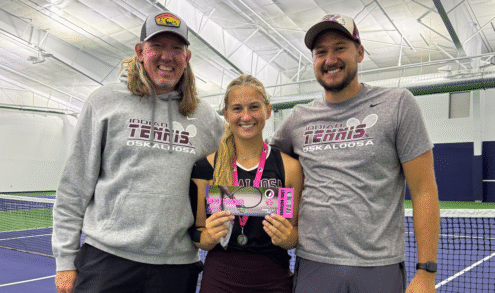 Loghan Edgar punched her ticket to the state tennis tournament. (photo provided)