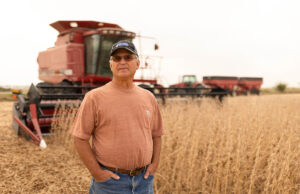 Tom Adam, Iowa Soybean Association president, farms near Harper, Iowa, in Keokuk County. (Photo by Joclyn Kuboushek/Iowa Soybean Association)